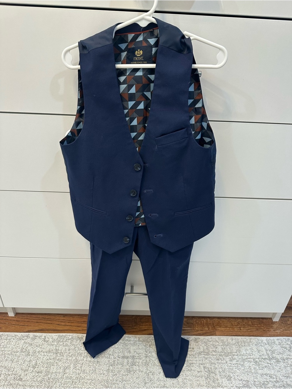 Next Boys Navy Vest and Pants Size 7